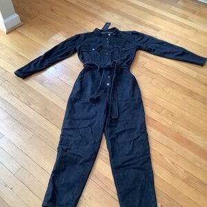 Black Denim Jumpsuit